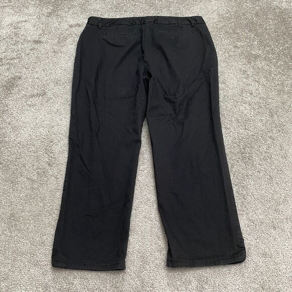 Van Heusen Stretch Extensible Cropped Pants Women 10 Black Mid Rise Cotton 34x23 - Picture 2 of 12